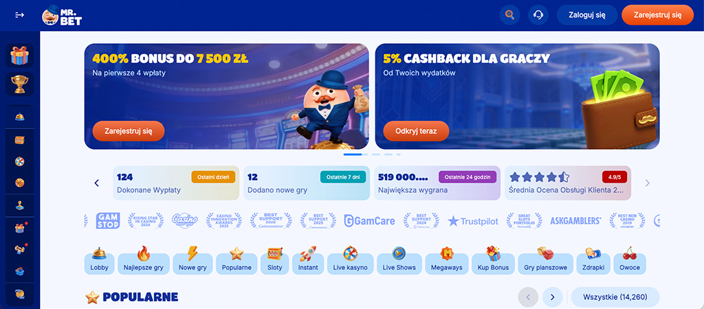 Mr Bet Casino - Atrakcyjne Bonusy w połączeniu