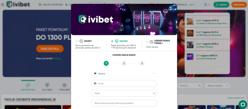 Metody Rejestracji, IviBet Kasyno, online casino