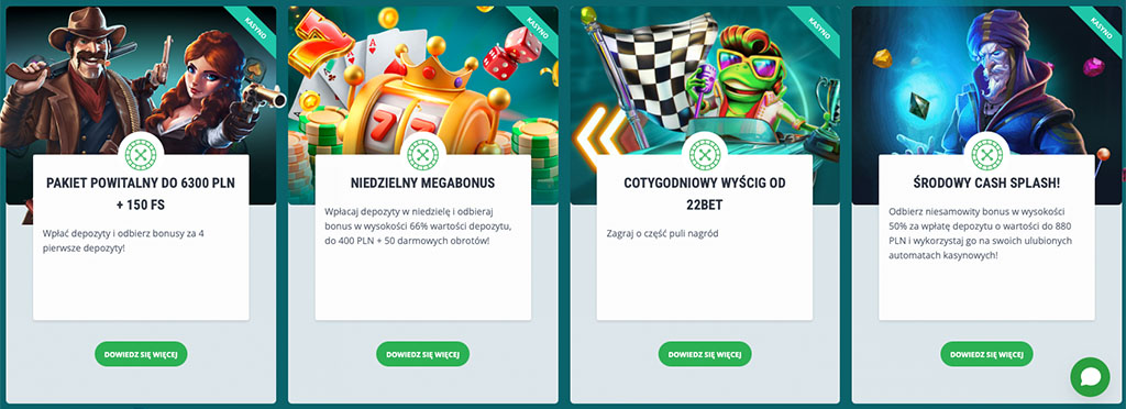 Bonus Powitalny, Środowy Cash Splash w 22Bet Casino