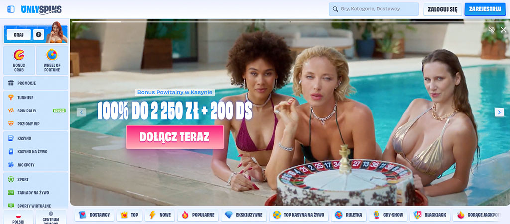 OnlySpins Casino, Niebieska Platforma Kasyno Online