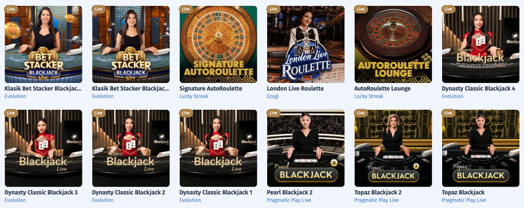 Gry Stołowe odbywające się w czasie rzeczywistym, poker, blackjack